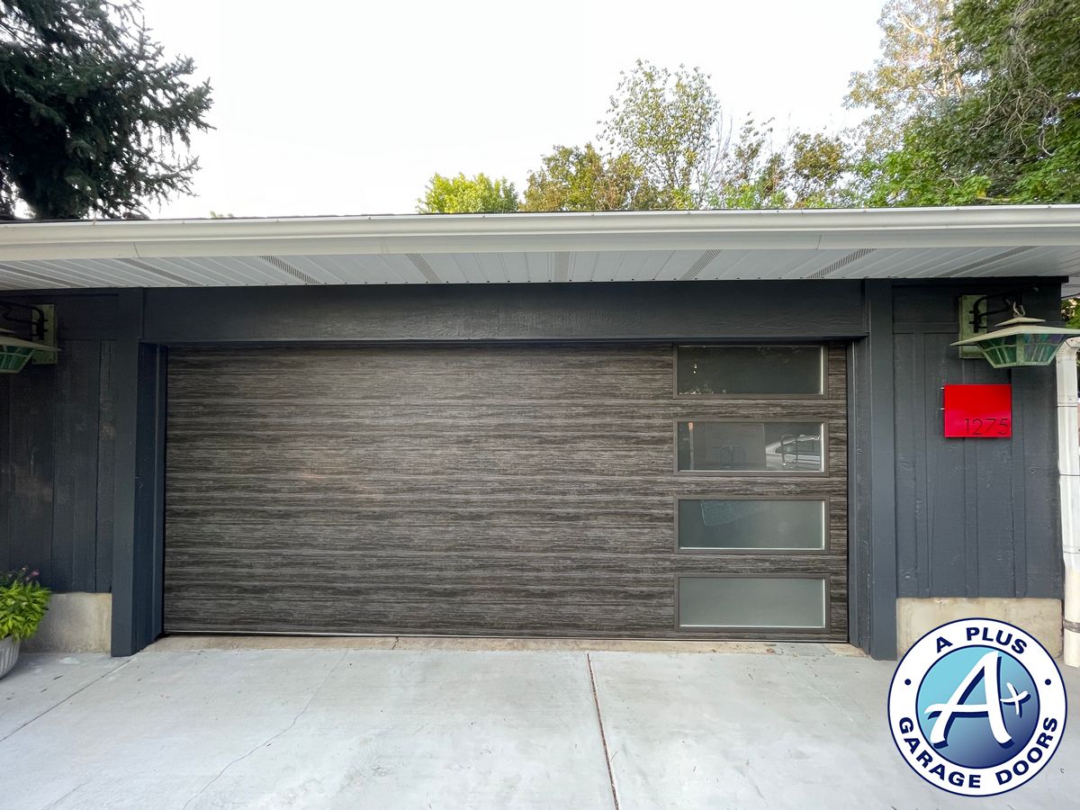 Flush Smooth Panel Garage Door With Frosted Windows in Bountiful, UT ...