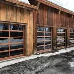 glass garage door utah wood grain