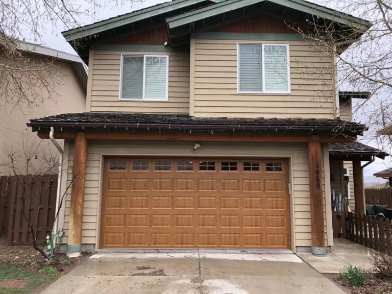 Golden Oak Wood Grain Garage Door in Utah | 16'x7 Garage Door Installed Price & Single Garage Door Cost | How Much Does Garage Doors Cost | A Plus Garage Doors