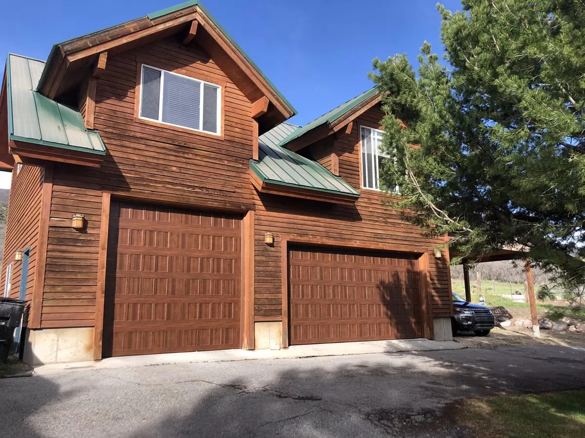 Walnut Wood Grain Garage Door Installation Utah | 16'x7 Garage Door Installed Price | Single Garage Door Cost & Garage Door Installation Cost | A Plus Garage Doors