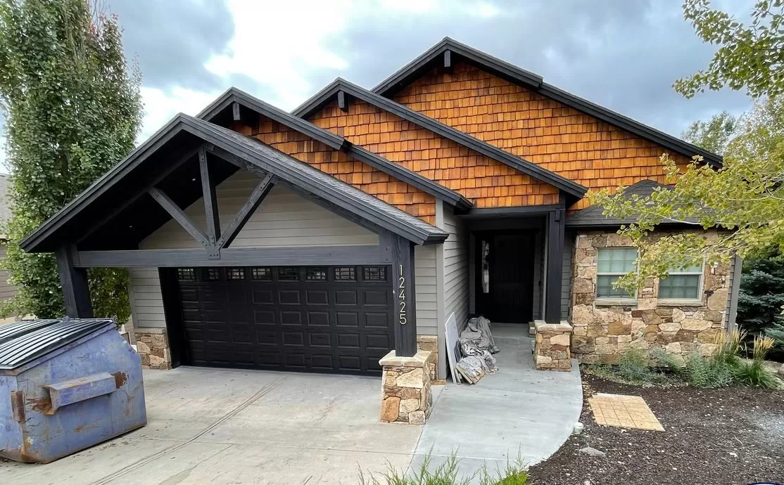 Amarr Short Panel Black - Windows - Double | A+ Garage Door Repair & Installations | Service Area - Heber City UT | Premium Garage Door Repair in Heber City, Utah