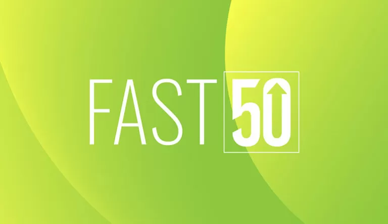 Utah Business Fast 50 Logo | A Plus Garage Doors Recognized as One of Utah's Fastest Growing Companies | A+ Garage Doors Repair & Installation | Fastest Growing Company in Utah